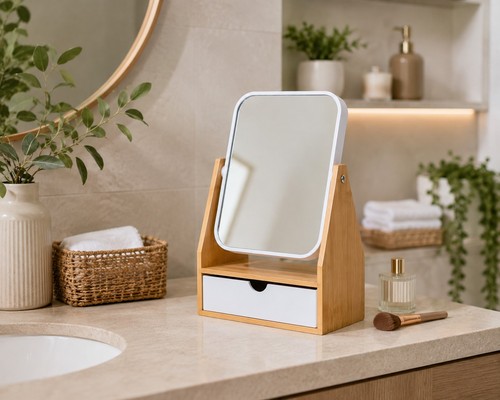 Miroir table bambou 17x25 - de,