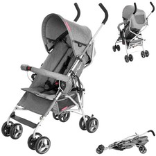 Poussette Canne Bébé Charge max 15Kg, Double Roues Pivotante