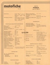 Fiche Technique Moto : HONDA