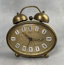 Ancien réveil ovale doré Goldbuhl West Germany vintage