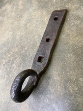 Ancien crochet sur platine,en fer forgé  pour porte volet grille,ferrure penture
