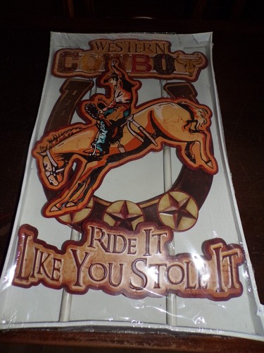 Déco mural métal cowboy - déco, (