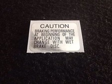 SUZUKI GT750 GT550 GT380 GT185 GS750 RE5 "WET DISC CAUTION" DECAL