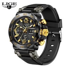 Montre sport militaire pour homme avec chronomètre lumineux quartz 5ATM étanche