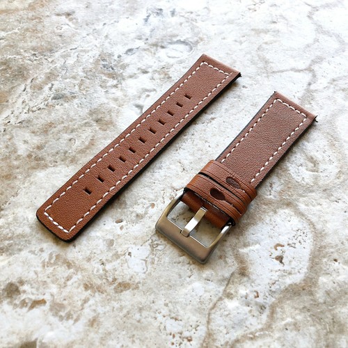 Marron cousu cuir souple - cousu,