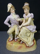 Antique Porcelain Cookie Group Planter Statue Sculpture 19th Century