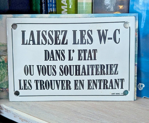 Plaque émaillée laissez - émaillée,