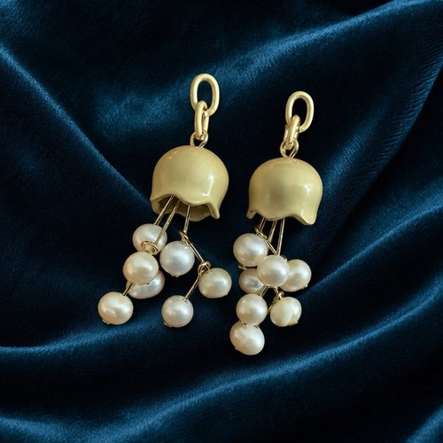 Art deco pearl earrings - earrings, lily