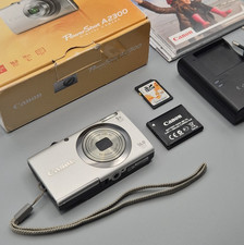 Canon PowerShot A2300 HD 16MP Digital Camera Silver 5x Zoom, Charger, SD, Great!