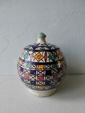 ancien pot à beurre, jobbana, poterie de Fès Maroc, signé
