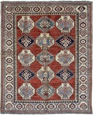 Tapis Original Pakistan Kazak 157 Cm X 125 Cm En Excellent État