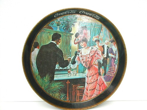 Coca cola plateau metal - plateau, rond