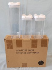 New 24 PACK Air Tight Storage Containers 3 Sizes White Snap Push Lids High Quali