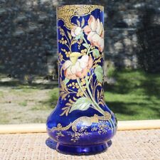 Ancien vase en verre bleu
