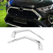For Toyota RAV4 2019-2025 Chrome Front Center Mesh Grille Grill Strip Cover 2pcs