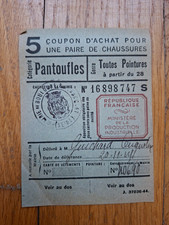 Rationing - purchase coupon corpi shoe boulogne