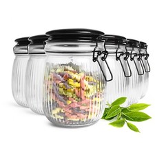 6 Jars 720ml Avec Couvercle en Céramique Verre Verrouillable Réservoir Récipient