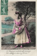 CP WOMEN'S APRON WITH BASKET EGGS - 38519