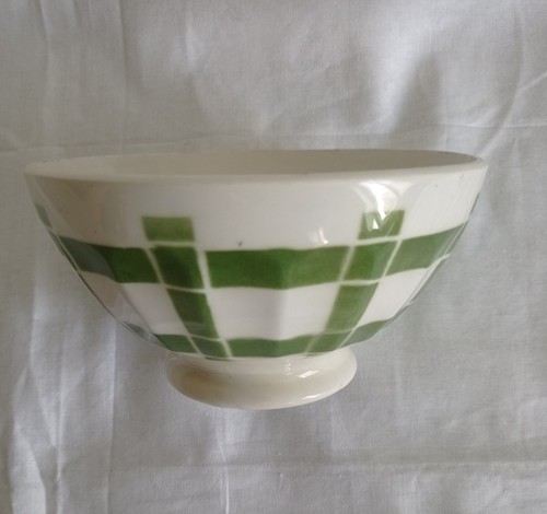 Ancien bol decor torchon - bol, vert