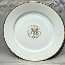 Sèvres porcelain plate late 19th century gold monogram 5/8