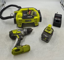 Lot De 4 Ryobi sans Fil Outils - Perceuse,Aspirateur,Pile,Chargeur Non Travail