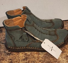 Men's Salkin Barefoot Shoes Boots  in Green Vegan Leather Size 40