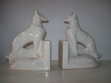 Paire de serre livres en céramique craquelée - Art Déco  