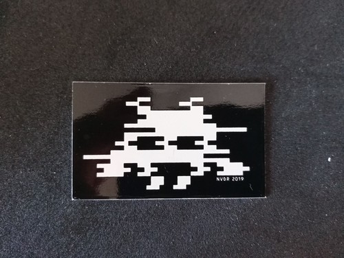 Space invader sticker black - space, "sticker