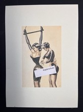 Erotic Lithograph “The Wasp Waist” Anonymous ca 1950 Bondage sadomaso LGBTQ 