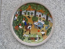 ASSIETTE MURALE 4 SAISONS RENATE KOBLINGER L'AUTOMNE VENDANGES 25cm