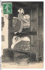 ANOP6-0381-29 - CUSTOM BRETON CUSTOMS AND COSTUMES - one double bunk bed