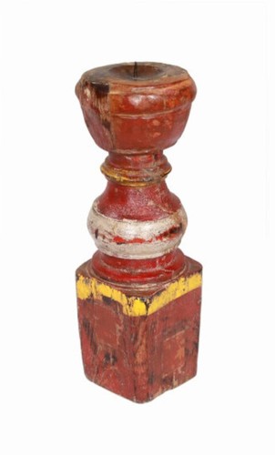 Bougeoir haut bois vieux teck - vieux,