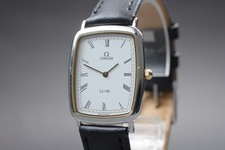 Vintage 1980s Omega De Ville Quartz Cal.1378 Silver Roman Dial Men's [Near Mint]