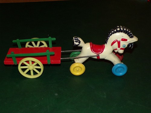 Jouet ancien plastique cheval - jouet,