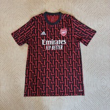 RARE adidas M/L XL Arsenal Training Pre Match Shirt Scarlet Red Black Short