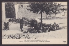 FRANCE, carte postale, soldats belges en embuscade, Première Guerre mondiale,...