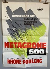 Original old poster for the weedkiller Netragone 600 - Rhône-Poulenc