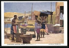 CPA Congo, Compagnie Maritime Belge Lloyd Royal, Un ménage Congolais, Afrikanis 