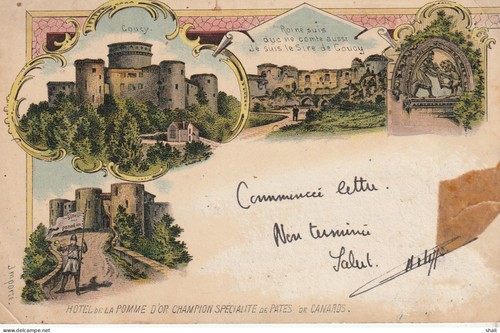 Cpa coucy hotel pomme d - la,