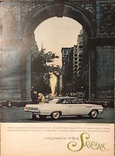1963 Buick Skylark PRINT AD Couple Light Cigarettes VTG 1960s Glamorous Spirited