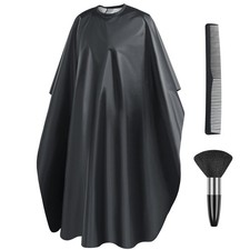Cape de Coiffure Noire Professionnelle, Tablier Imperméable Avec Brosse Plume...