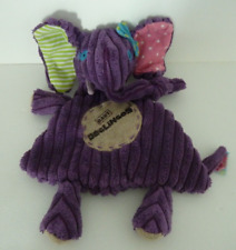 1. Doudou plat éléphant Sandykilos Les Deglingos violet vert rose  ETAT NEUF*