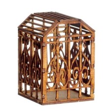 Poupées Maison Grand Oiseau Volière Cage Miniature Laser Coupe en Bois Animaux