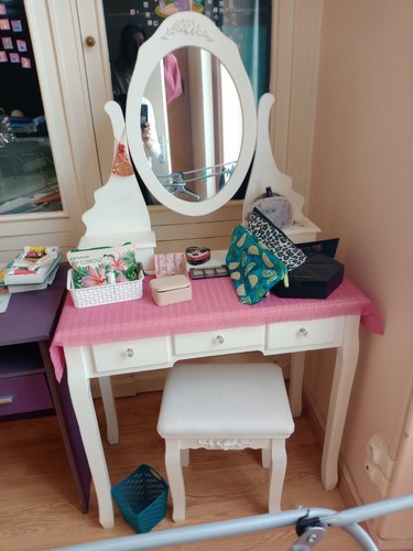 Coiffeuse blanc avec - coiffeuse,