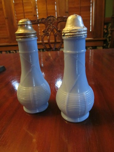 Vintage blue milk glass