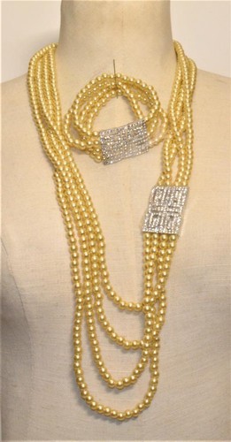 Nwt ton argenté - faux, perles
