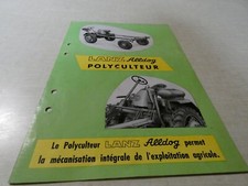 LANZ ALLDOG POLYCULTEUR tractor brochure brochure in French