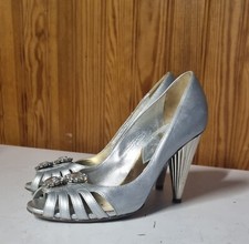 Escarpins à talon en cuir argenté dolce & gabbana taille 35