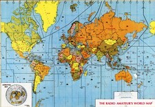 QSL Map Amateur Radio Illustrated World Map World Map Written in Crotone Italy
