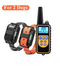 2 COLLIER DRESSAGE 800m  Rechargeable Electric Shock LCD POUR  2 CHIENS